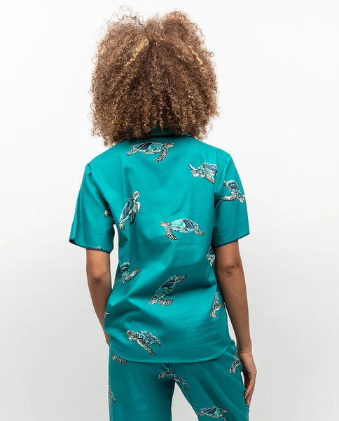 Cyberjammies Cove Turtle Print Pajama Set with Shorts