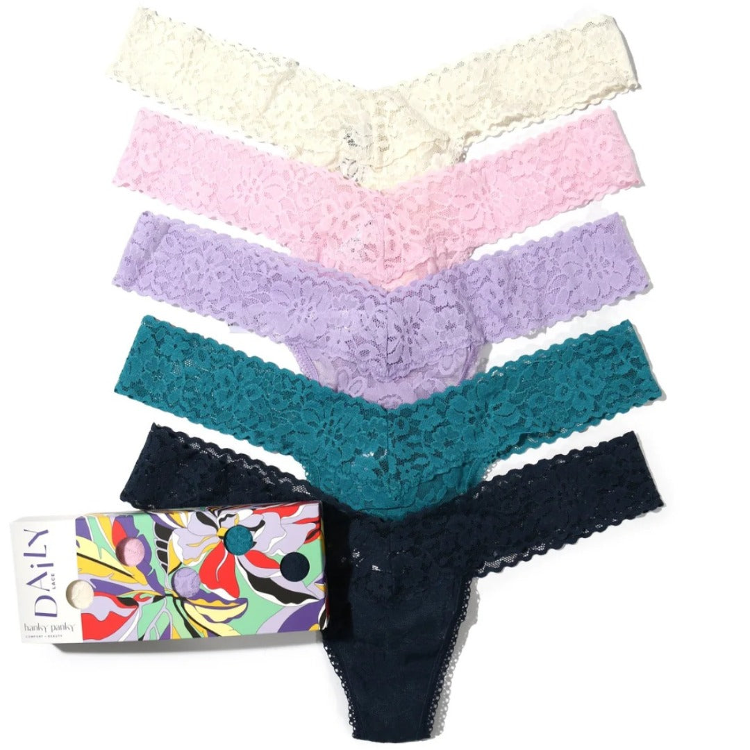  Hanky Panky 5 Pack Signature Lace Low Rise Thongs