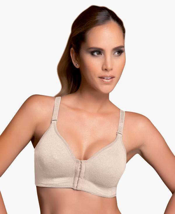 Annette Women's Softcup Bra with Molded Cups and Front Closure - Low C -  Annette