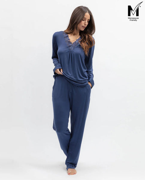 Nora Rose Serena Lace Jersey PJ Set
