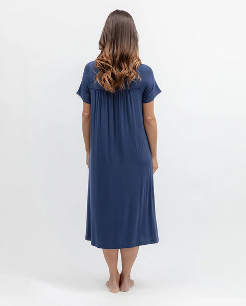 Nora Rose Serene Lace Jersey Midi Nightdress