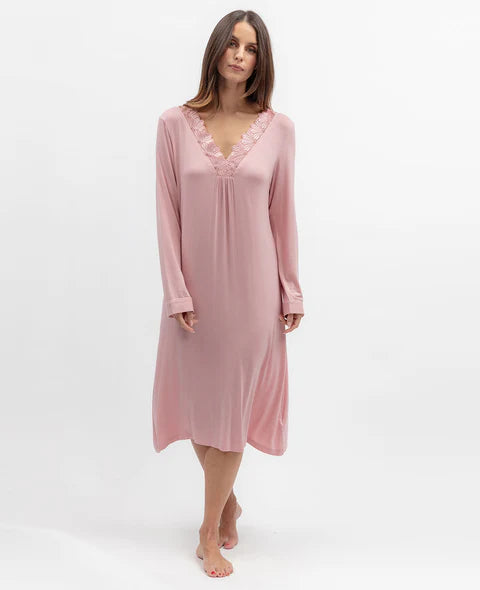 Nora Rose Serena Lace Detail Jersey Short Nightdress