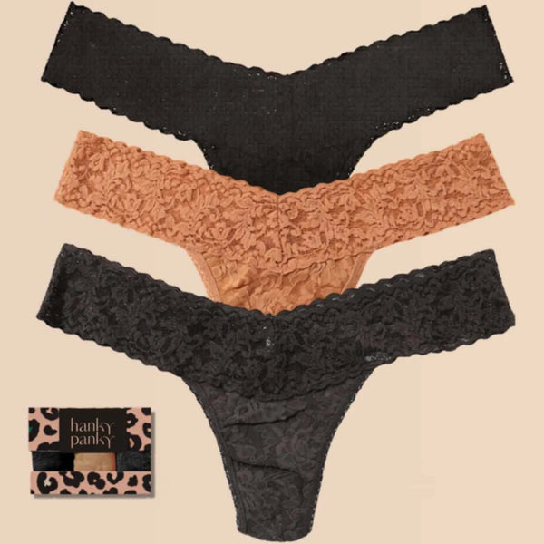 Hanky Panky Signature Lace Original Rise Thong 3 Pack
