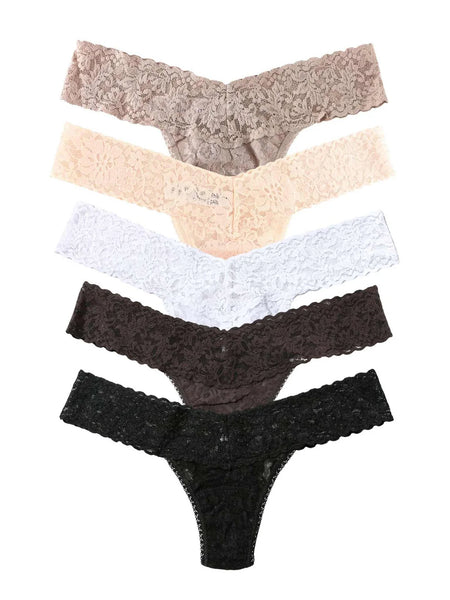 Hanky Panky Signature Lace Original Rise Thong Leopard Box 5 Pack