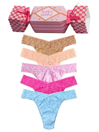 Hanky Panky Holiday Cracker Sugar Rush 5 Pack Original Rise Thong