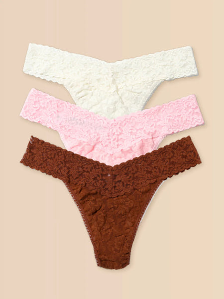 Hanky Panky Signature Lace® Low Rise Thong Ice Cream 3 Pack