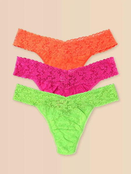Hanky Panky Signature Lace® Low Rise Thong Ice Cream 3 Pack