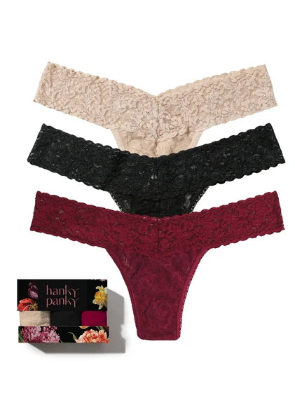 Hanky Panky Signature Lace Low Rise Thong 3 Pack