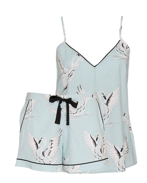 Cyberjammies Grace Swan Print Cami And Shorts Set