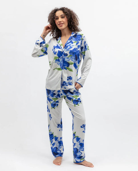 Midnight Berry Floral Printed Jersey Pyjama Set