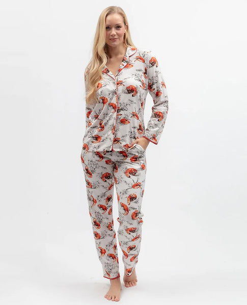 Cyberjammies Pumpkin Spice Red Panda Printed Jersey Pyjama Set