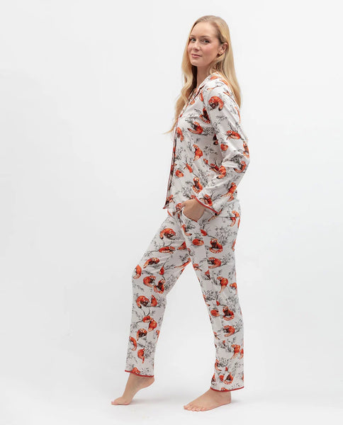 Cyberjammies Pumpkin Spice Red Panda Printed Jersey Pyjama Set