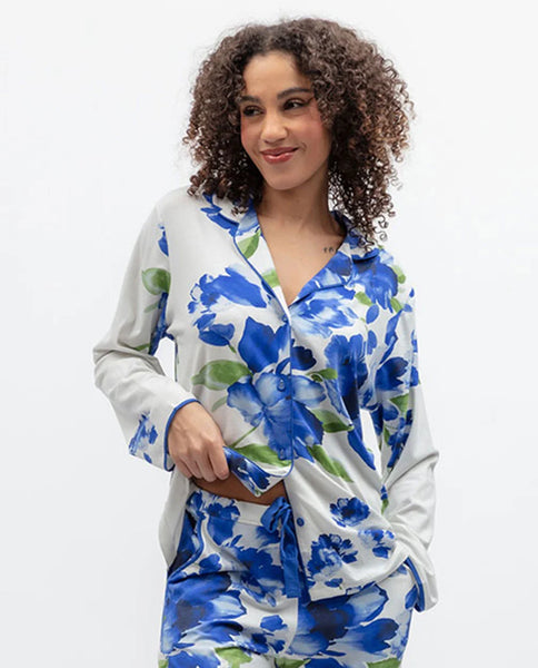 Midnight Berry Floral Printed Jersey Pyjama Set