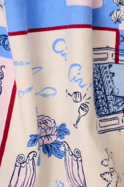 P.J. Salvage Allons-Y Parisian Print 3-Piece Flannel PJ Set