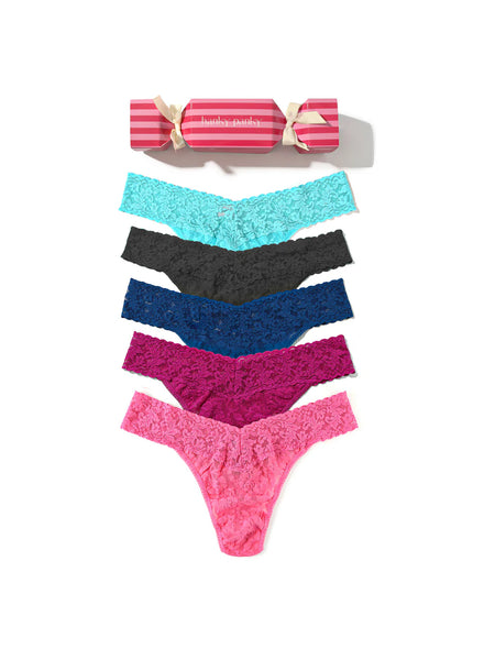 Hanky Panky Signature Lace® Original Rise Thong Holiday 3 & 5 Pack Cracker