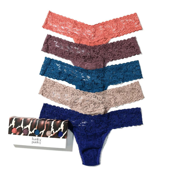Hanky Panky 5 Pack Signature Lace Low Rise Thongs