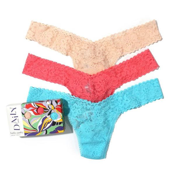 Hanky Panky Daily Lace Low Rise Thong 3 Pack