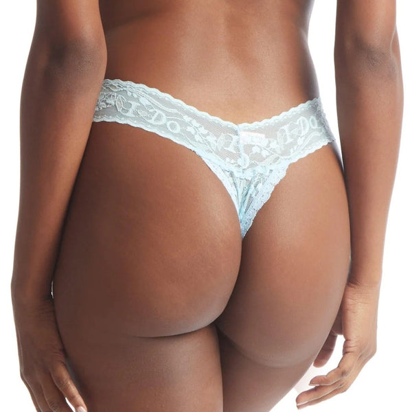 Hanky Panky "I DO" Shimmer Lace Low Rise Thong