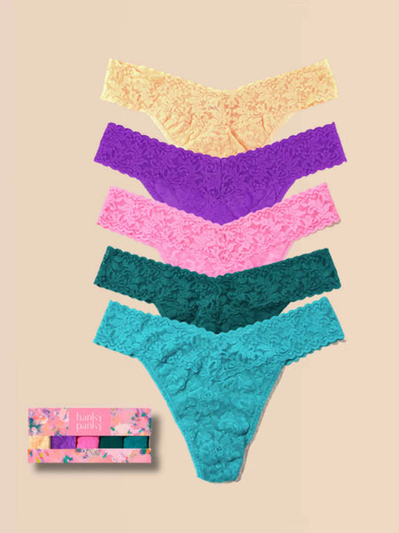 Hanky Panky Signature Lace Original Rise Thong Garden Party Box 5 Pack