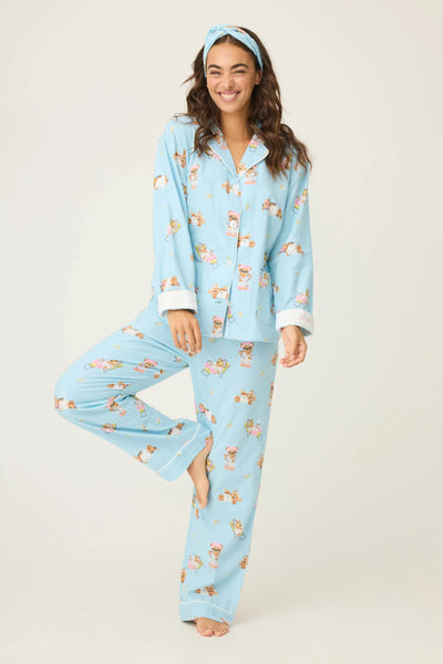 P.J. Salvage Beary Cute Bear Print Flannel PJ Set
