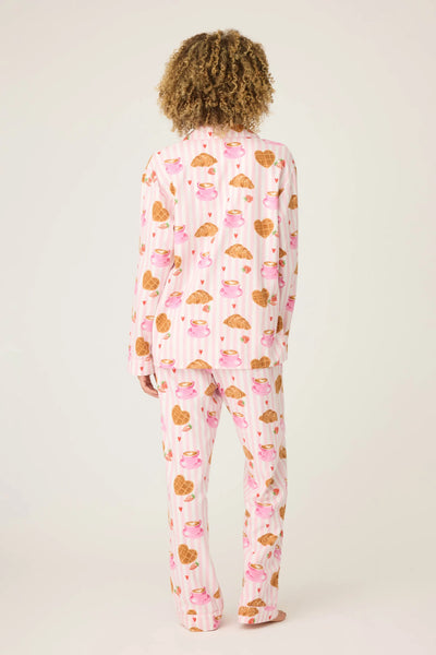 P.J. Salvage Brunch Club Breakfast Print Flannel PJ Set
