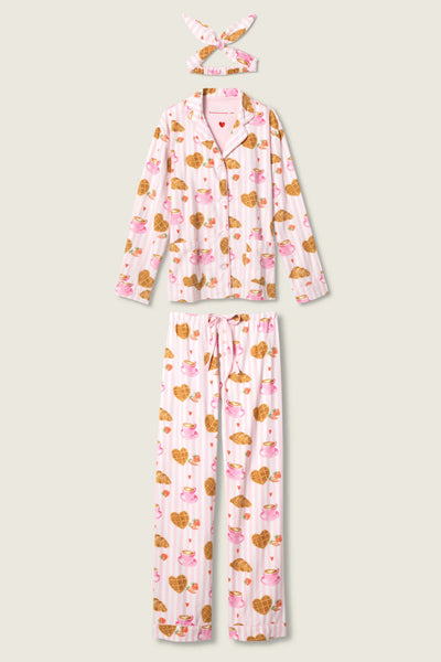 P.J. Salvage Brunch Club Breakfast Print Flannel PJ Set
