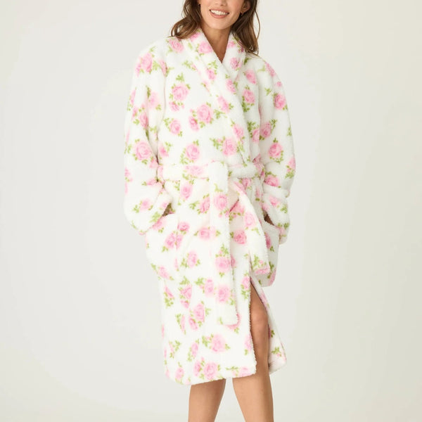 P.J. Salvage Ivory Rose Fleece Robe
