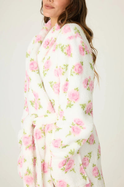 P.J. Salvage Ivory Rose Fleece Robe