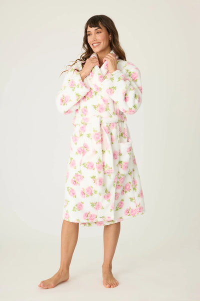 P.J. Salvage Ivory Rose Fleece Robe