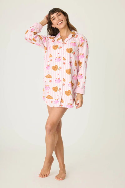 P.J. Salvage Brunch Club  Breakfast Flannel Nightshirt