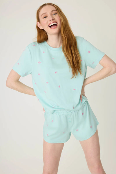P.J. Salvage Pretty Punch Bow Print Loungewear Short Set