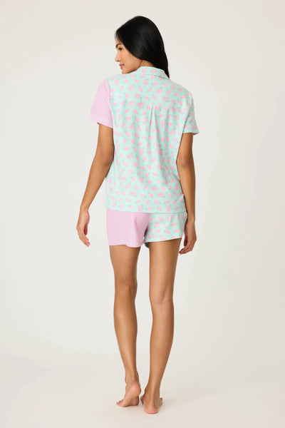 P.J. Salvage Secret Garden Striped Floral Short Set