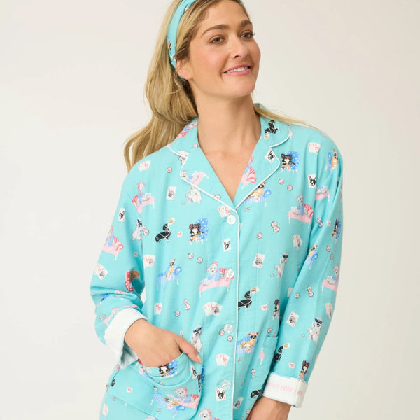 P.J. Salvage This Is How I Roll Dog Print Flannel PJ Set