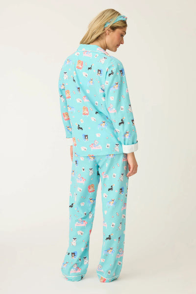 P.J. Salvage This Is How I Roll Dog Print Flannel PJ Set