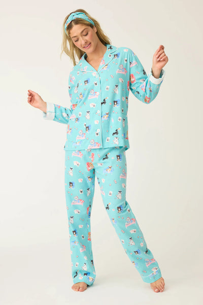 P.J. Salvage This Is How I Roll Dog Print Flannel PJ Set