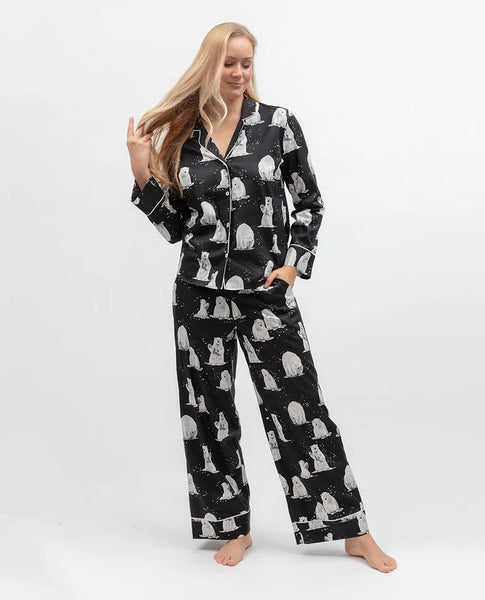 Cyberjammies Polar Bear Print Wide-Leg Pyjama Set