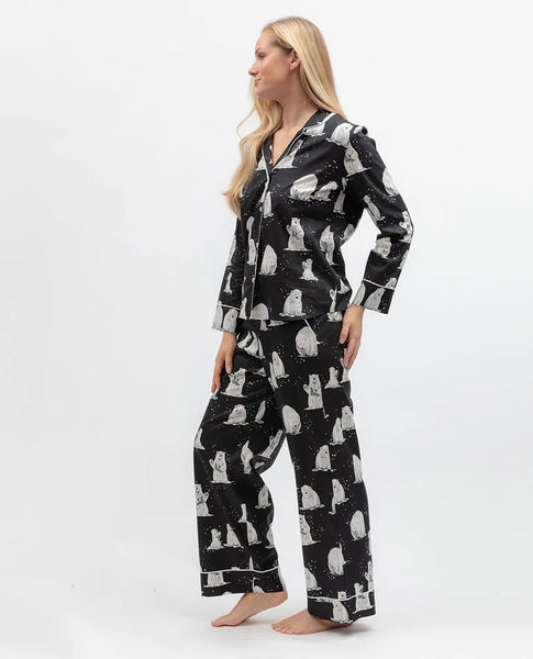 Cyberjammies Polar Bear Print Wide-Leg Pyjama Set