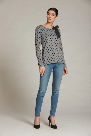 Luc Fontaine long Sleeve Top with Hearts and Bow