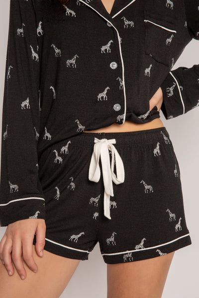 P.J. Salvage Giraffe Manor Pajama Set with Shorts