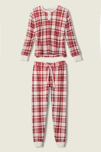 P.J. Salvage Full Of Holiday Spirit Plaid Velour PJ Set