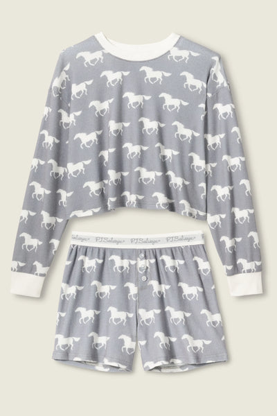 P.J. Salvage Boyfriend Boxer Horse Print Short Set