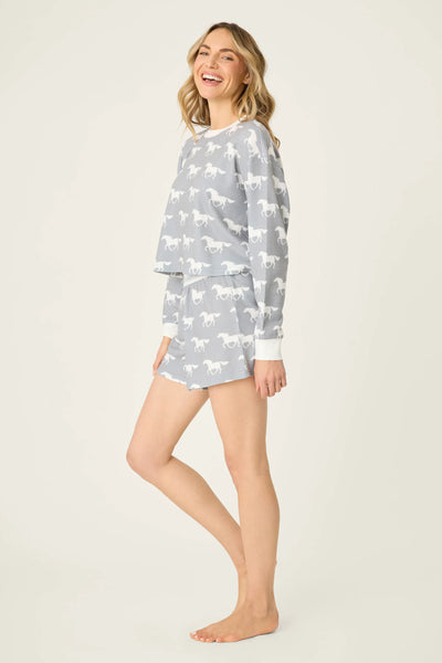 P.J. Salvage Boyfriend Boxer Horse Print Short Set