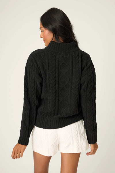 P.J. Salvage Cozy Chenille Cable Knit Half Zip