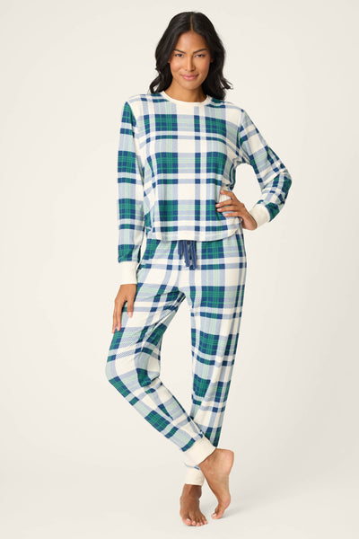 P.J. Salvage Cozy Life Thermal Velour Plaid PJ Set
