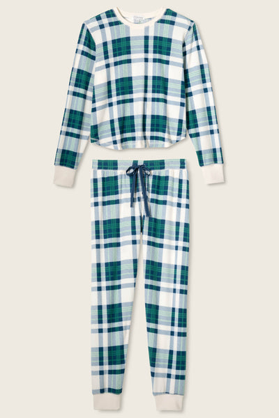 P.J. Salvage Cozy Life Thermal Velour Plaid PJ Set