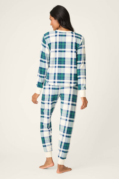 P.J. Salvage Cozy Life Thermal Velour Plaid PJ Set