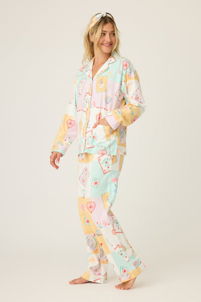 P.J. Salvage Lucky Me Tarot Card Print Flannel PJ Set