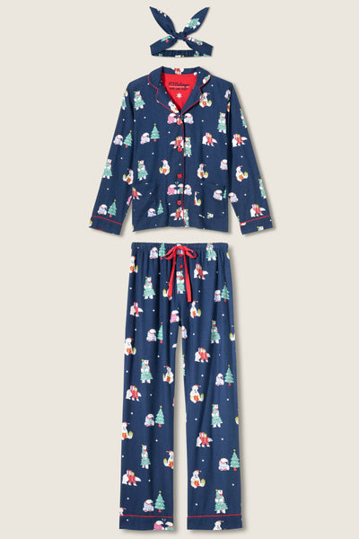 P.J. Salvage Bearly Awake 3-Piece Flannel PJ Set