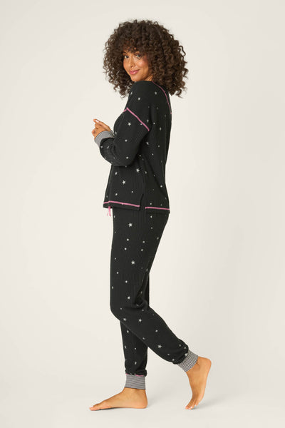 P.J. Salvage Ski Jammie Classics Starlight Starbright Black PJ Set