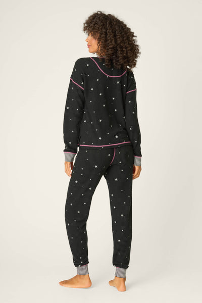 P.J. Salvage Ski Jammie Classics Starlight Starbright Black PJ Set
